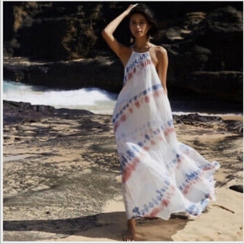 Young Fabulous & Broke Elie Trapeze in Pool Lake Wash Maxi Dress